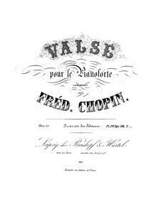 Partition complète, Waltz, A♭ major, Chopin, Frédéric