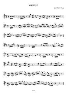 Partition violons 1 , partie, Symphony No.47, D major, Mozart, Wolfgang Amadeus