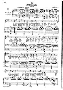 Partition complète, transposition pour low voix, Dithyrambe, D.801 (Op.60 No.2)