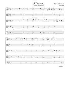 Partition Pavan en C minor, VdGS No.8 - partition complète (Tr A T T B), pavanes pour 5 violes de gambe