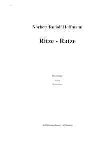 Partition Title (pages 1-2), Ritze-Ratze, Hoffmann, Norbert Rudolf