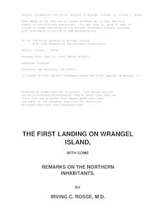 The First Landing on Wrangel Island - With Some Remarks on the Northern Inhabitants