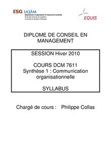 syllabus cours 7611 hiver 2010 - DIPLOME DE CONSEIL EN MANAGEMENT ...