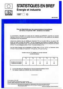 Prix du l électricité pour les consommateurs domestiques de l UE au 1er janvier 1997