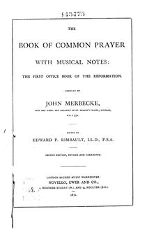Partition complète, pour Booke of Common Praier Noted, The Book of Common Prayer Noted par John Merbecke