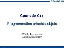 Cours de C++  - Programmation orientée objets 