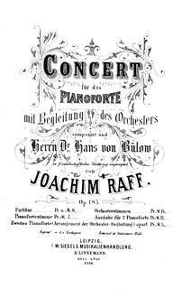 Partition complète, Piano Concerto, Op.185, Raff, Joachim