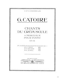 Partition complète, Chants du crépuscule, Op.24, Въ Сумеркaхъ / 4 Morceaux pour Piano