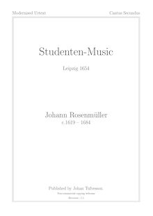 Partition Cantus Secundus (violon 2), Studenten-Music, Rosenmüller, Johann
