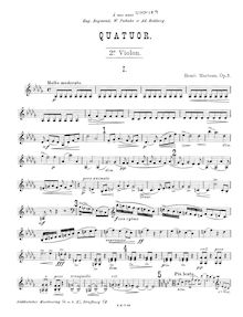 Partition violon II , partie, corde quatuor No.1, D♭ Major, Marteau, Henri
