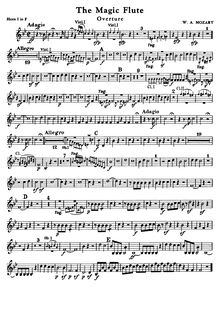 Partition cor 1, 2 (F-transposed, E♭), Die Zauberflöte, The Magic Flute