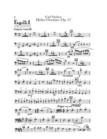 Partition basson(s) 1, 2, Helios Overture, Op.17, Nielsen, Carl