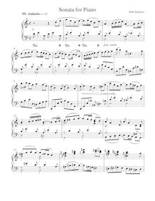 Partition , Andante, Piano Sonata, Pacheco, John Manuel