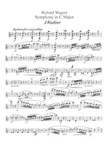 Partition violons I, Symphony en C, WWV 29, C Major, Wagner, Richard
