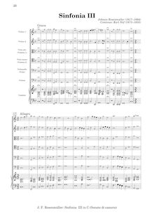 Partition Score avec clavecin, Sonate e Sinfonie da camera, Rosenmüller, Johann