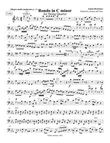 Partition violoncelle, Rondo en C minor, Alternative Finale for String Quartet in C minor