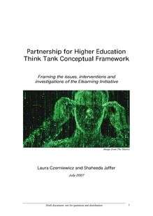 Partnership for Higher Education Think Tank Conceptual Framework