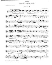 Partition violon 2, corde quintette, D minor, Koessler, Hans