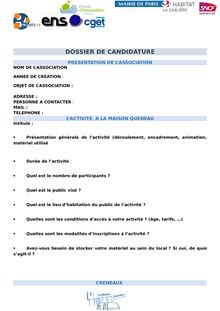 Dossier Candidature Queneau