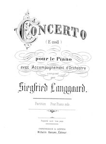 Partition complète, Piano Concerto, Langgaard, Siegfried