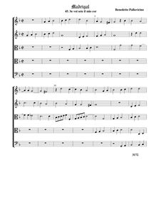 Partition 4, Se voi sete il mio cor - partition complète (Tr Tr T T B), Madrigali a 5 voci, Libro 4