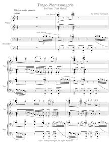 Partition complète, Tango-Phantasmagoria pour Piano Four mains, Harrington, Jeffrey Michael