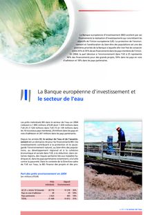 La Banque européenne d investissement et le secteur de l eau