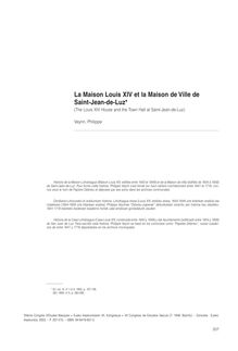 LA MAISON LOUIS XIV EL LA MAISON DE VILL DE SAINT-JEAN-DE-LUZ