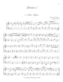 Partition , Lesson en F major, A Collection of leçons pour pour clavecin par Maurice Greene