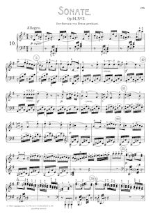 Partition complète, Piano Sonata No.10, Op.14/2, G Major, Beethoven, Ludwig van