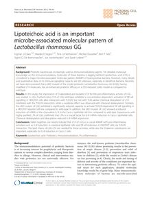 Lipoteichoic acid is an important microbe-associated molecular pattern of Lactobacillus rhamnosus GG