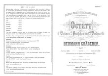 Partition parties complètes, corde Octet, Op.12, C major, Grädener, Hermann