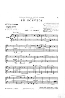 Partition , Sur le fjord, En Norvège, Suite symphonique, Coquard, Arthur