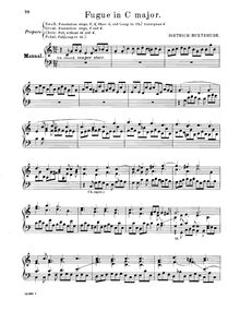 Partition Fugue, BuxWV 174, Fugues pour orgue, BuxWV 174-176, Buxtehude, Dietrich