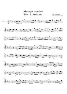 Partition flûte 1, Trio pour 2 flûtes et Continuo, TWV 42:D5, D major