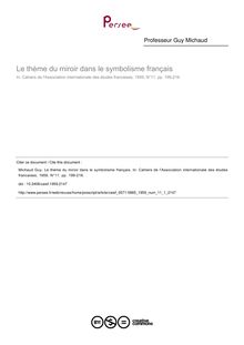 Le thème du miroir dans le symbolisme français - article ; n°1 ; vol.11, pg 199-216