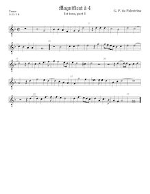 Partition ténor viole de gambe, octave aigu clef, Magnificat Primi Toni