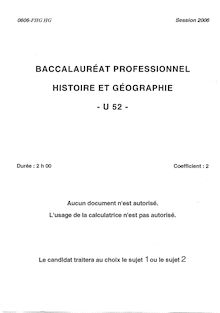 Bacpro aeronautique histoire geographie 2006