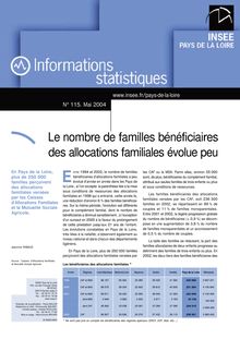 Le nombre de familles bénéficiaires des allocations familiales évolue peu