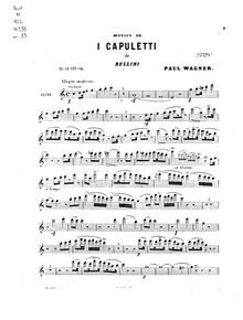 Partition flûte , partie, quatuor No.13, Motifs de  I Capuleti e i Montecchi 