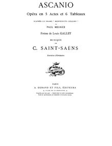 Partition Act I, Ascanio, Saint-Saëns, Camille