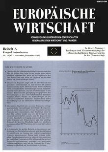EUROPÄISCHE WIRTSCHAFT. Beiheft A Konjunkturtendenzen Nr. 11/12- November/Dezember 1992