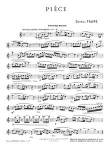 Partition complète et , partie, Pièce, Fauré, Gabriel
