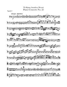 Partition basson 1, 2, Piano Concerto No.25, C major, Mozart, Wolfgang Amadeus