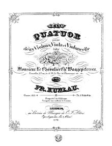 Partition complète, corde quatuor en A minor, Op.122, Kuhlau, Friedrich