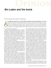 Bin Laden and the bomb