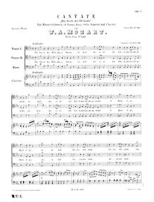 Partition complète, Dir, Seele des Weltalls, E♭ major, Mozart, Wolfgang Amadeus