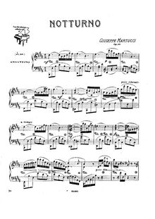 Partition complète, Notturno, Op.25, Martucci, Giuseppe