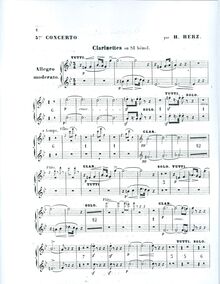 Partition clarinette 1/2, Piano Concerto No.5, Cinquième concertoo pour le piano