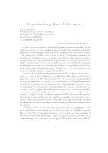 The construction problem in Kahler geometry